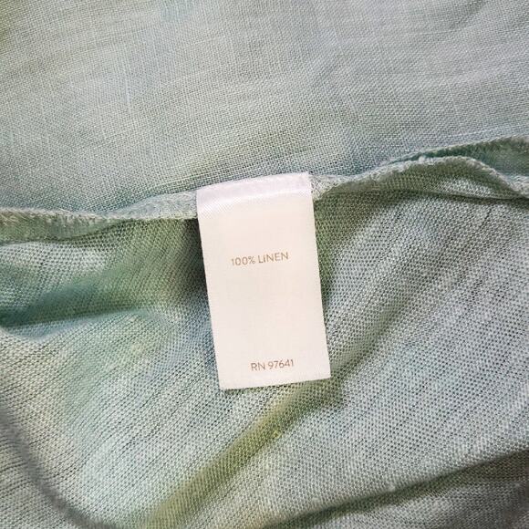EUC J.Jill Love Linen Split Neck Oversized Linen Tunic Sz. S [6-8] Soft Green - Picture 4 of 10